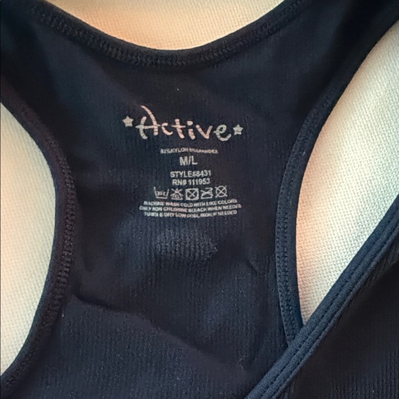 Active Basic Navy Racerback Tank Top - Picture 2 of 2